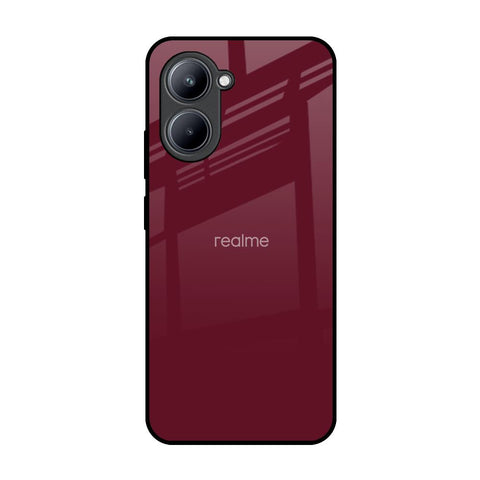 Classic Burgundy Realme C33 Glass Back Cover Online