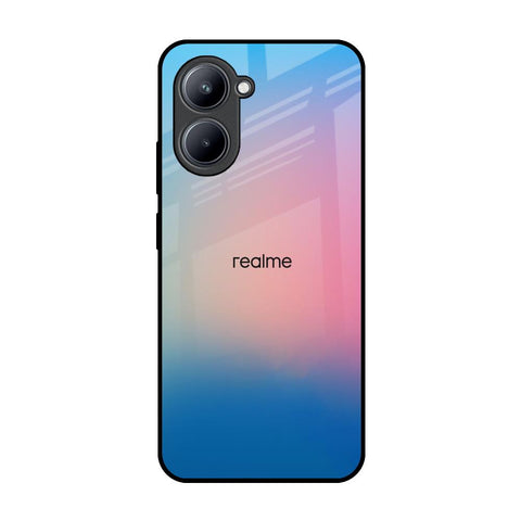 Blue & Pink Ombre Realme C33 Glass Back Cover Online