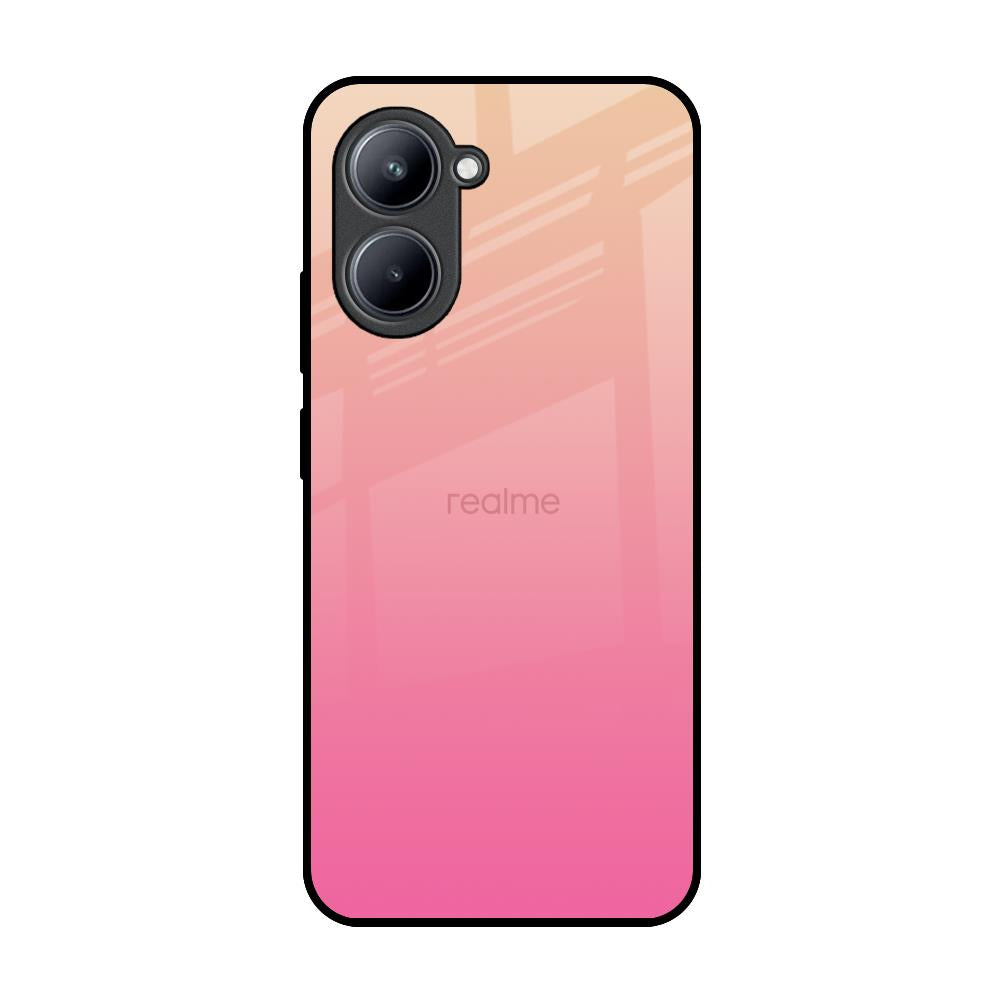 Pastel Pink Gradient Realme C33 Glass Back Cover Online