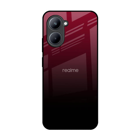 Wine Red Realme C33 Glass Back Cover Online