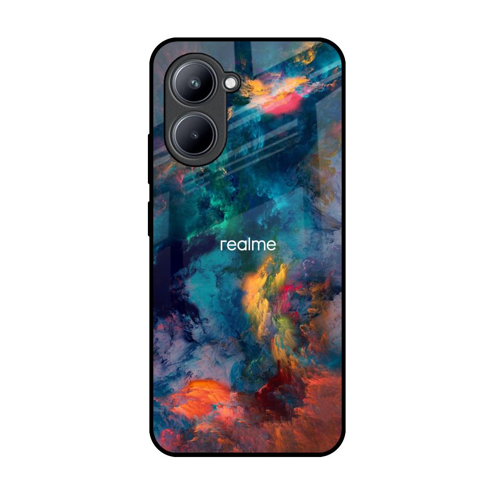 Colored Storm Realme C33 Glass Back Cover Online