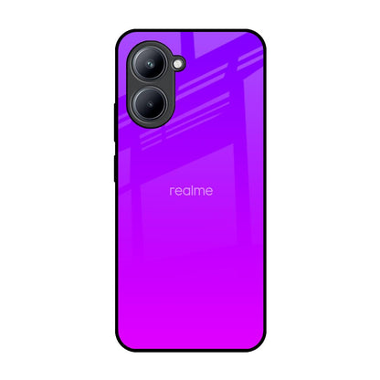 Purple Pink Realme C33 Glass Back Cover Online