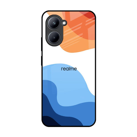 Wavy Color Pattern Realme C33 Glass Back Cover Online