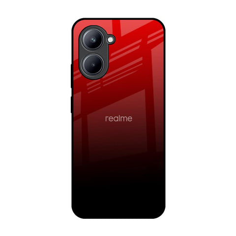 Maroon Faded Realme C33 Glass Back Cover Online