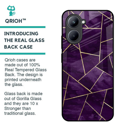 Geometric Purple Glass Case For Realme C33