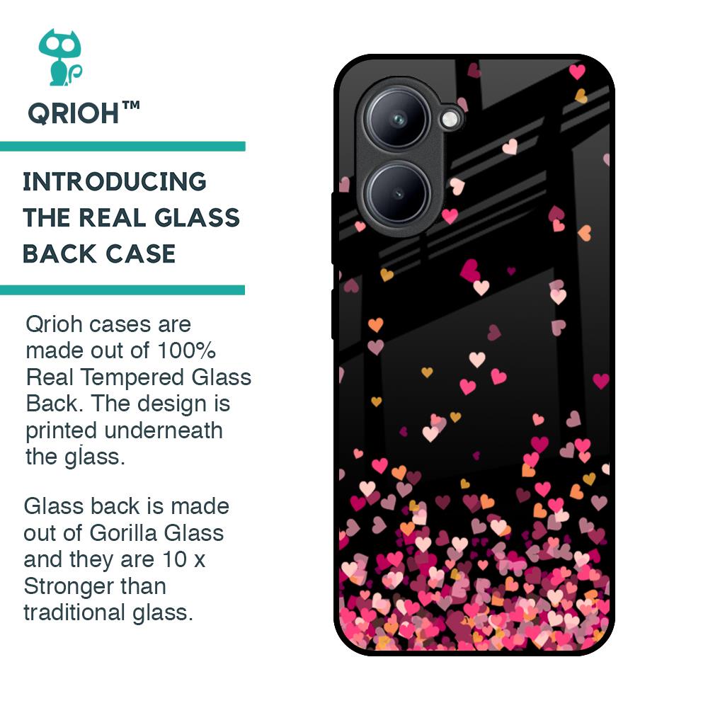 Heart Rain Fall Glass Case For Realme C33