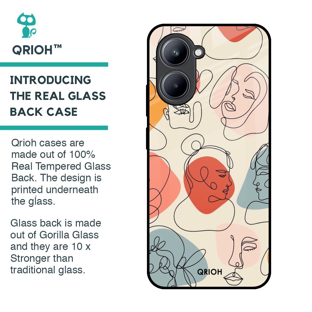 Abstract Faces Glass Case for Realme C33