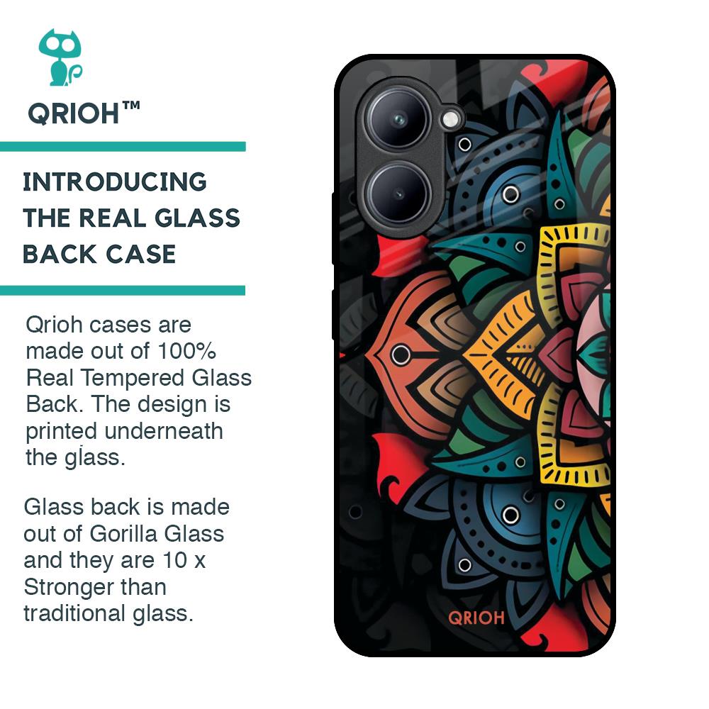 Retro Gorgeous Flower Glass Case for Realme C33