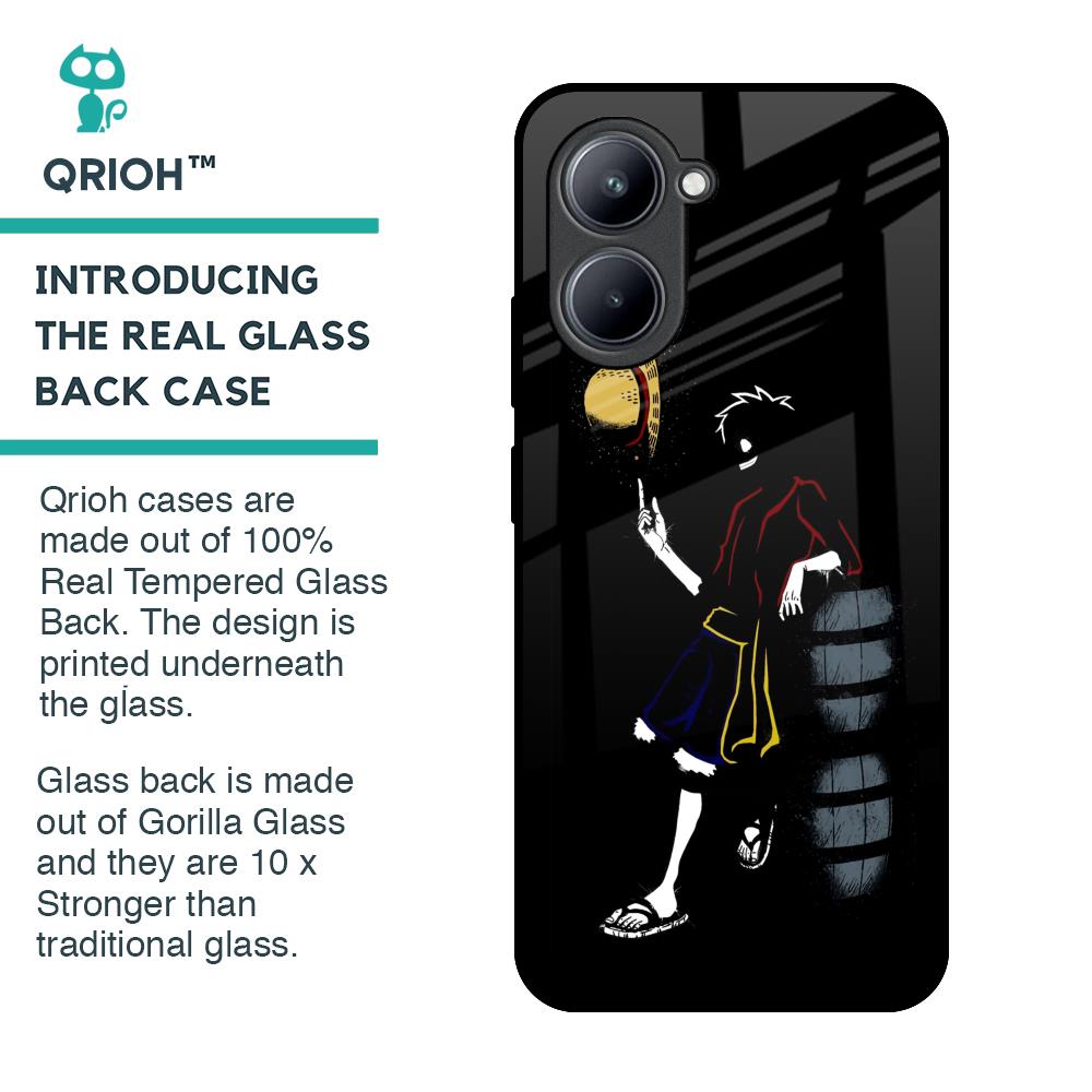 Luffy Line Art Glass Case for Realme C33