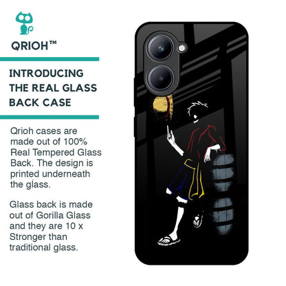 Luffy Line Art Glass Case for Realme C33