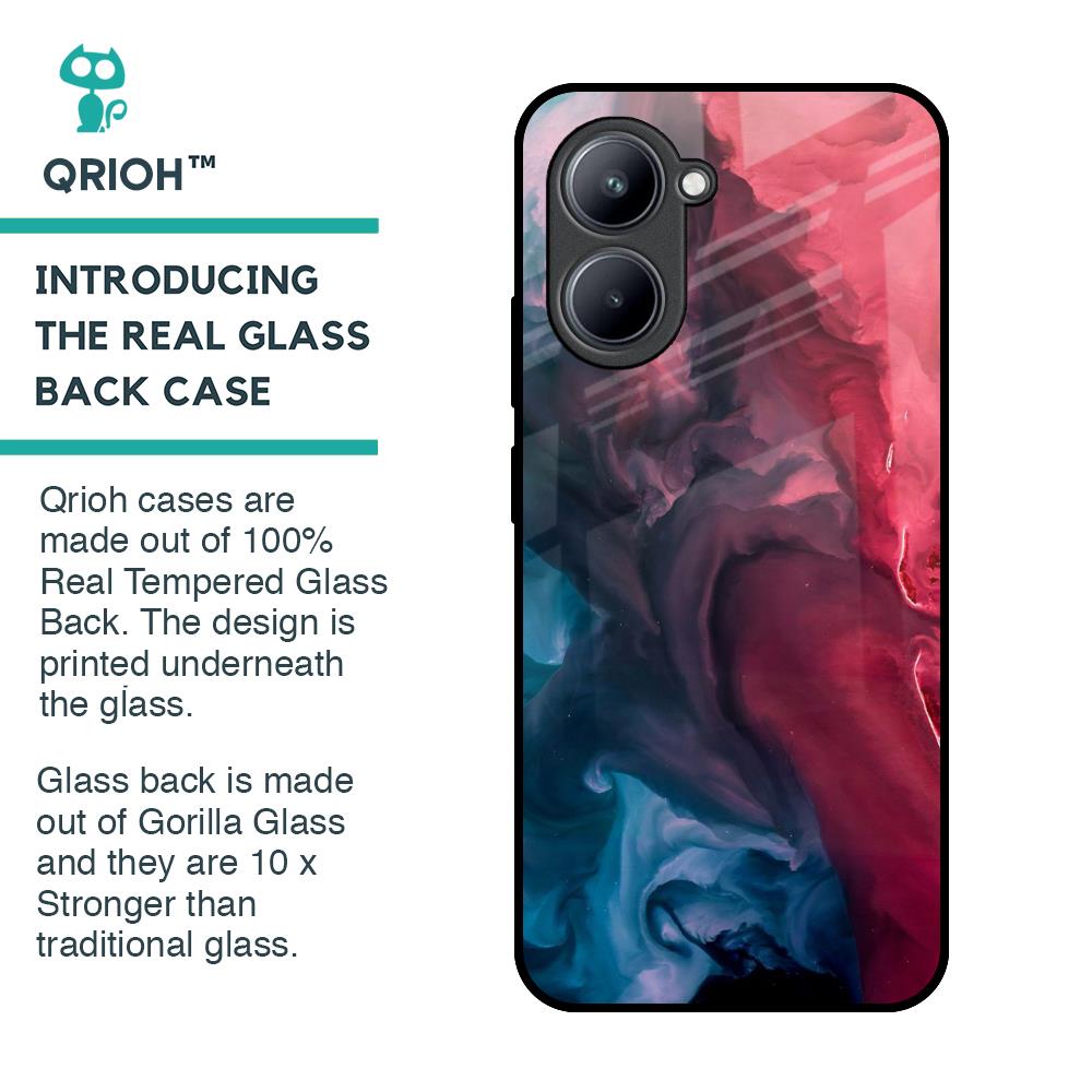 Blue & Red Smoke Glass Case for Realme C33