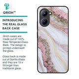 Pink & Gold Gllitter Marble Glass Case for Realme C33
