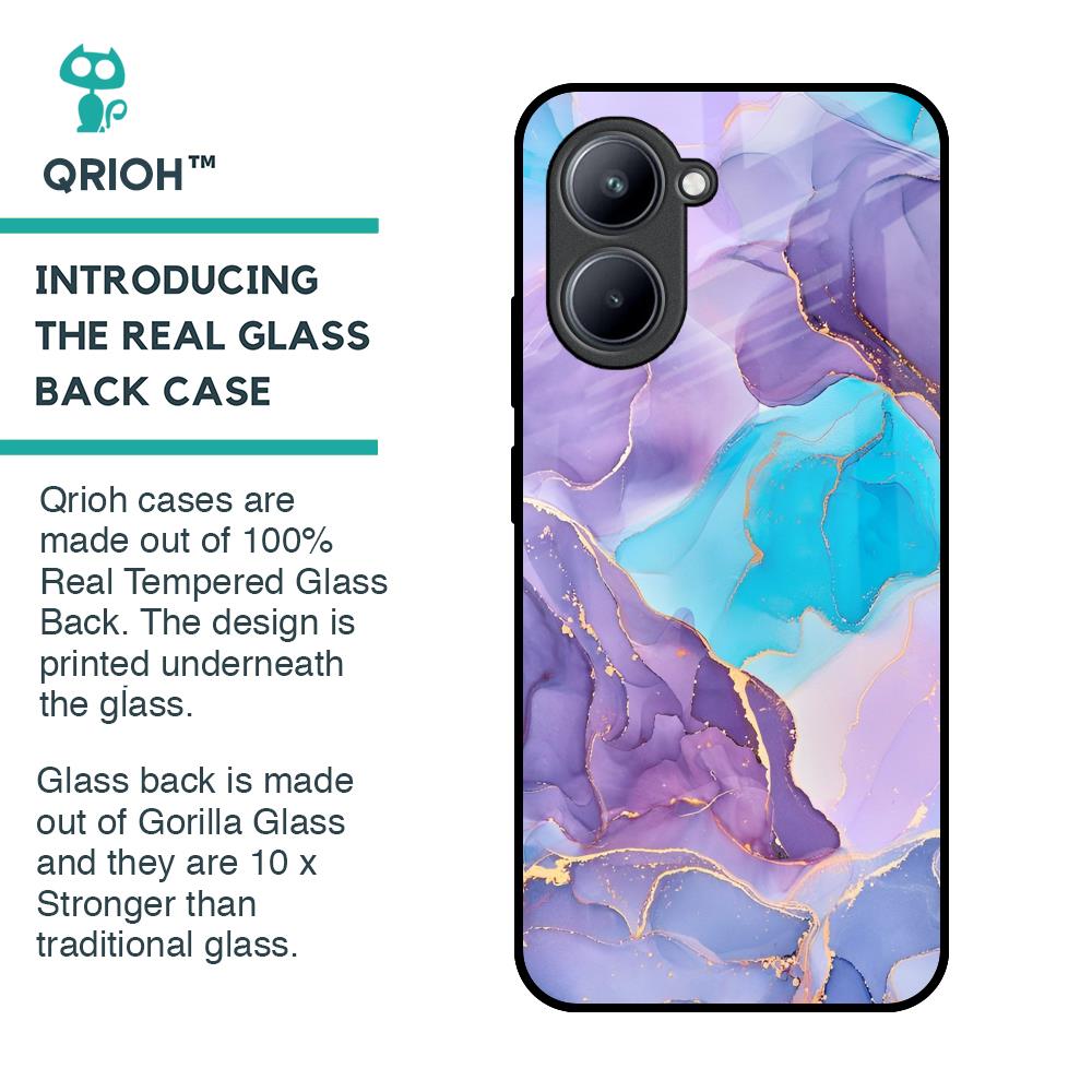 Alcohol ink Marble Glass Case for Realme C33