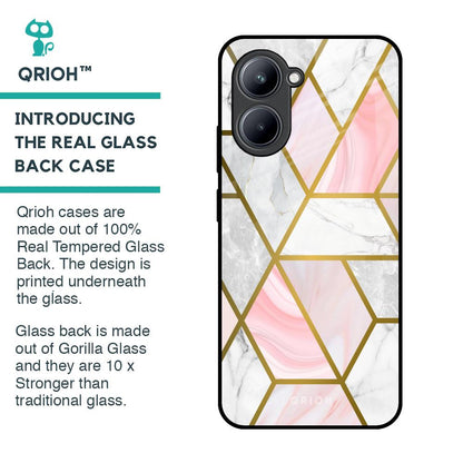 Geometrical Marble Glass Case for Realme C33