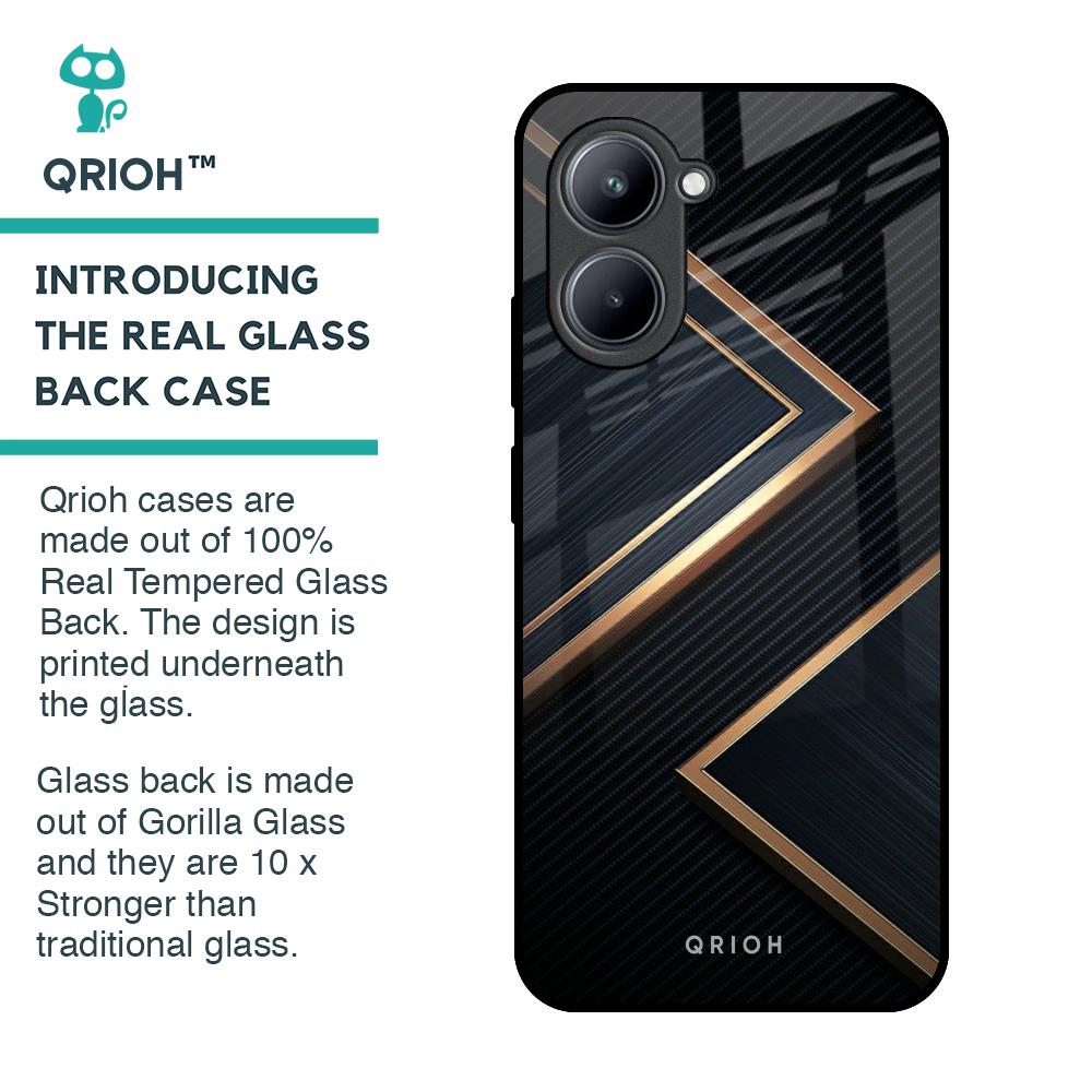 Sleek Golden & Navy Glass Case for Realme C33
