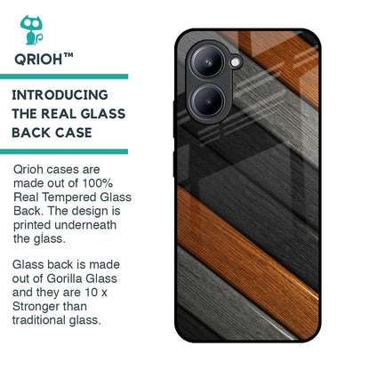 Tri Color Wood Glass Case for Realme C33