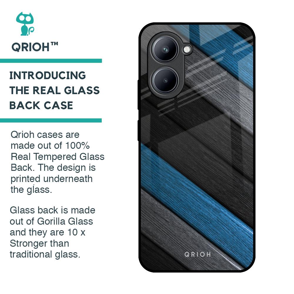 Multicolor Wooden Effect Glass Case for Realme C33