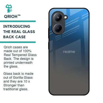 Blue Grey Ombre Glass Case for Realme C33