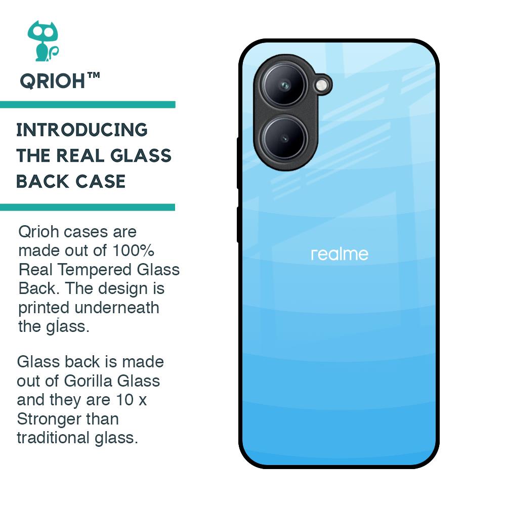 Wavy Blue Pattern Glass Case for Realme C33