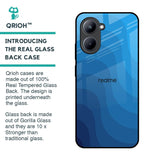 Blue Wave Abstract Glass Case for Realme C33