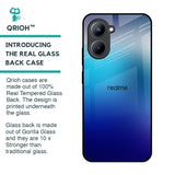 Blue Rhombus Pattern Glass Case for Realme C33