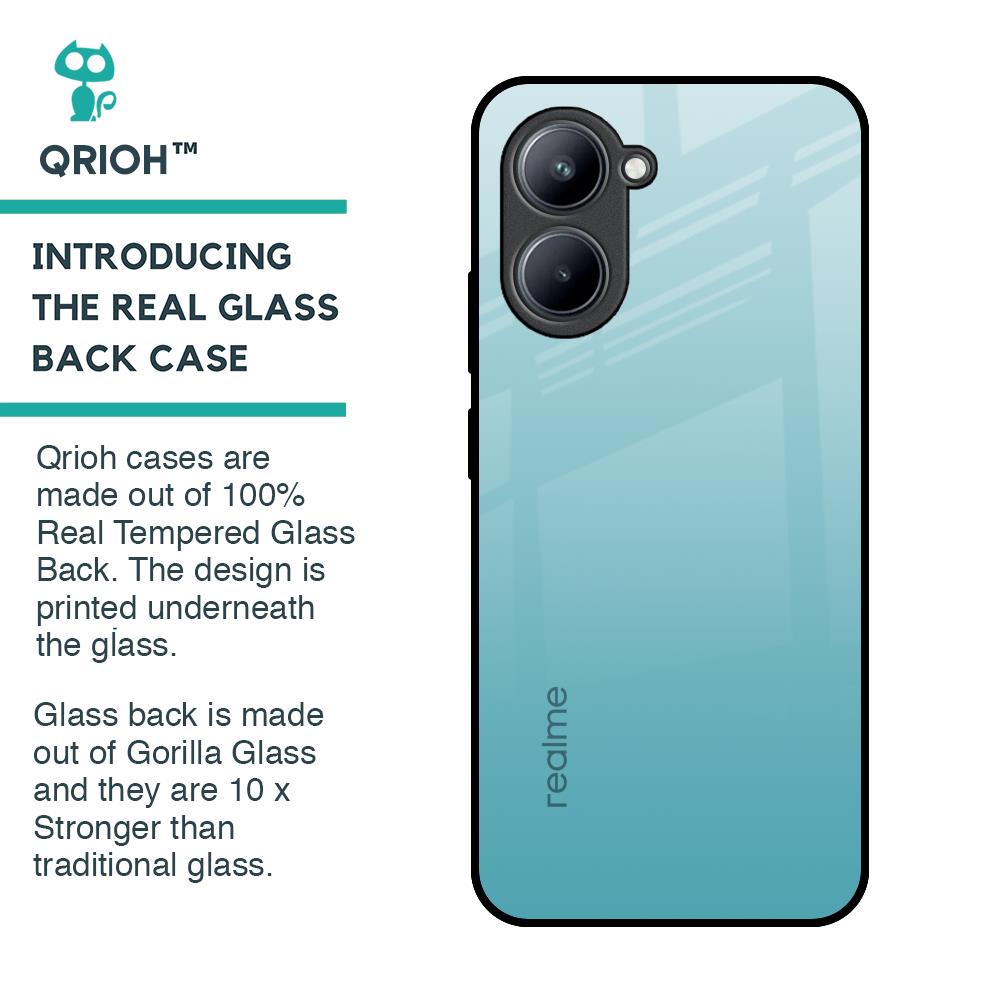 Arctic Blue Glass Case For Realme C33