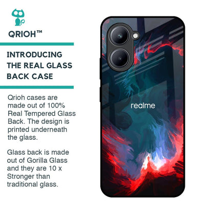 Brush Art Glass Case For Realme C33