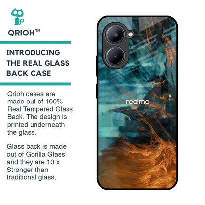 Golden Splash Glass Case for Realme C33