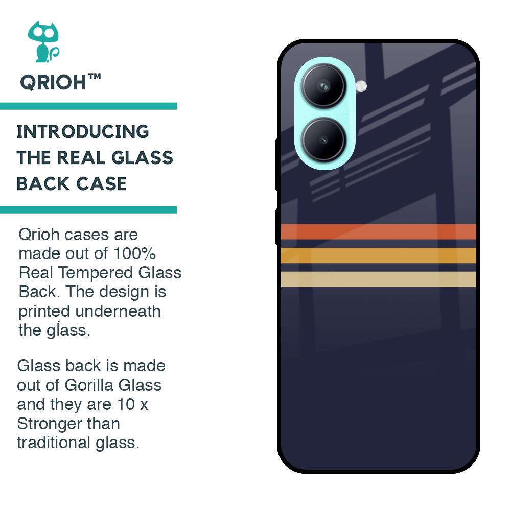 Tricolor Stripes Glass Case For Realme C33