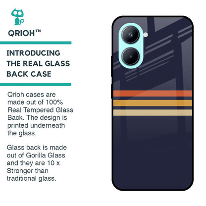 Tricolor Stripes Glass Case For Realme C33
