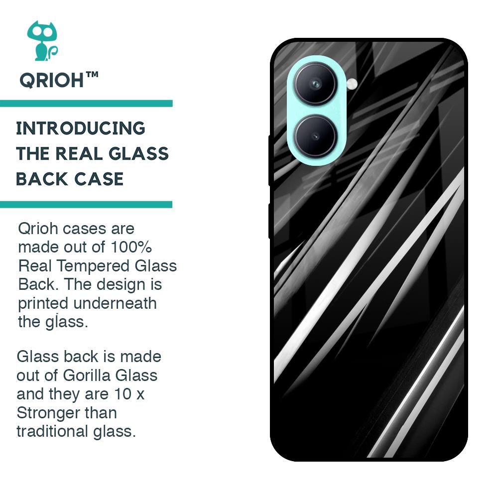 Black & Grey Gradient Glass Case For Realme C33