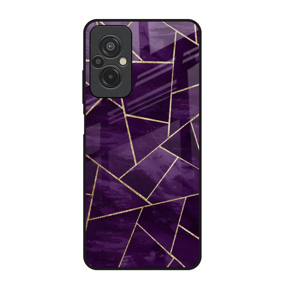 Geometric Purple Redmi 11 Prime Glass Back Cover Online