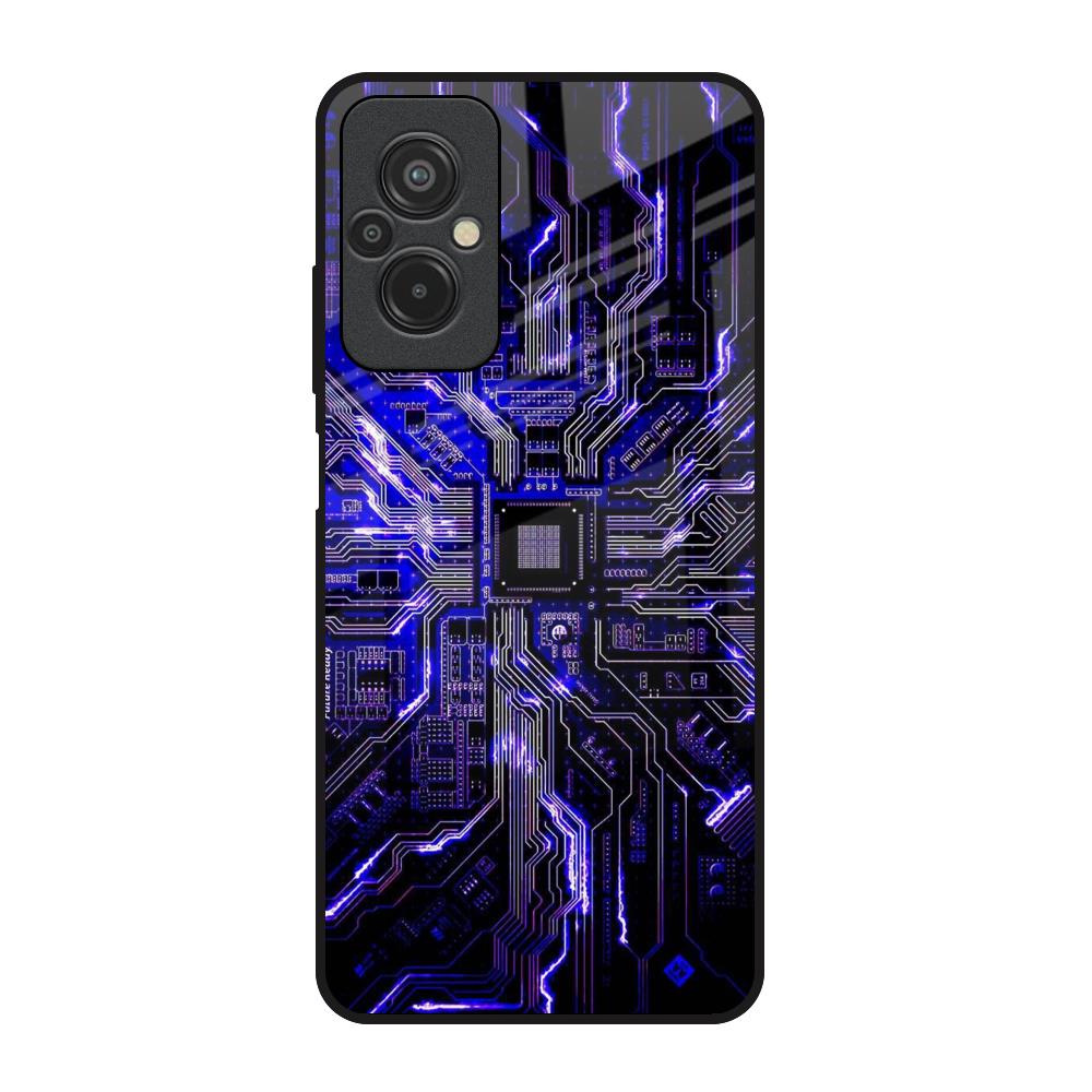 Techno Color Pattern Redmi 11 Prime Glass Back Cover Online