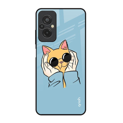 Adorable Cute Kitty Redmi 11 Prime Glass Back Cover Online