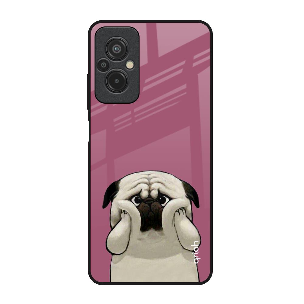 Funny Pug Face Redmi 11 Prime Glass Back Cover Online
