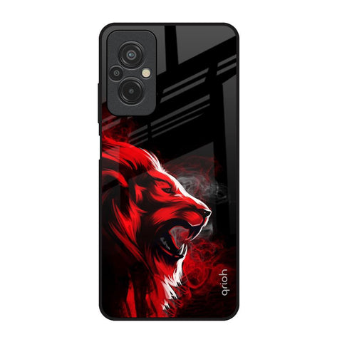 Red Angry Lion Redmi 11 Prime Glass Back Cover Online