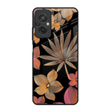 Lines Pattern Flowers Redmi 11 Prime Glass Back Cover Online