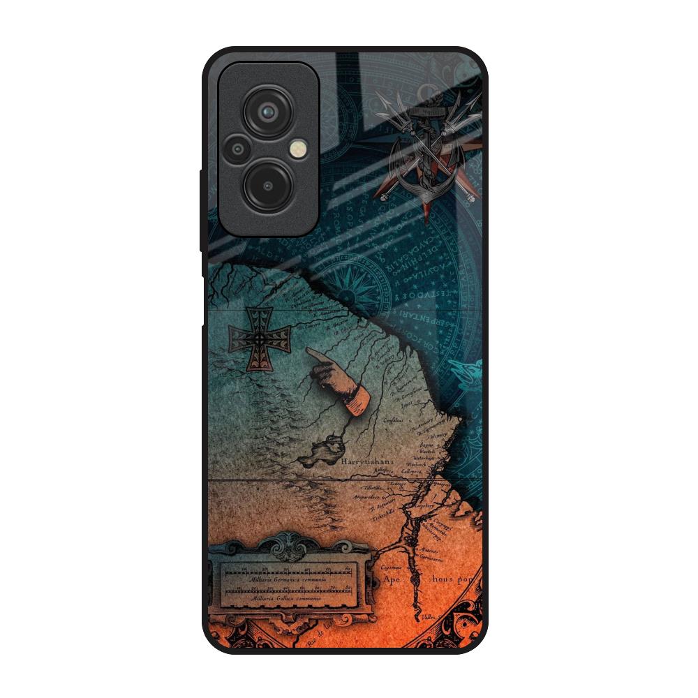 Geographical Map Redmi 11 Prime Glass Back Cover Online