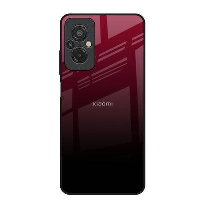 Wine Red Redmi 11 Prime Glass Back Cover Online