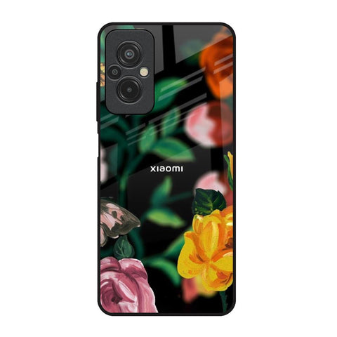 Flowers & Butterfly Redmi 11 Prime Glass Back Cover Online
