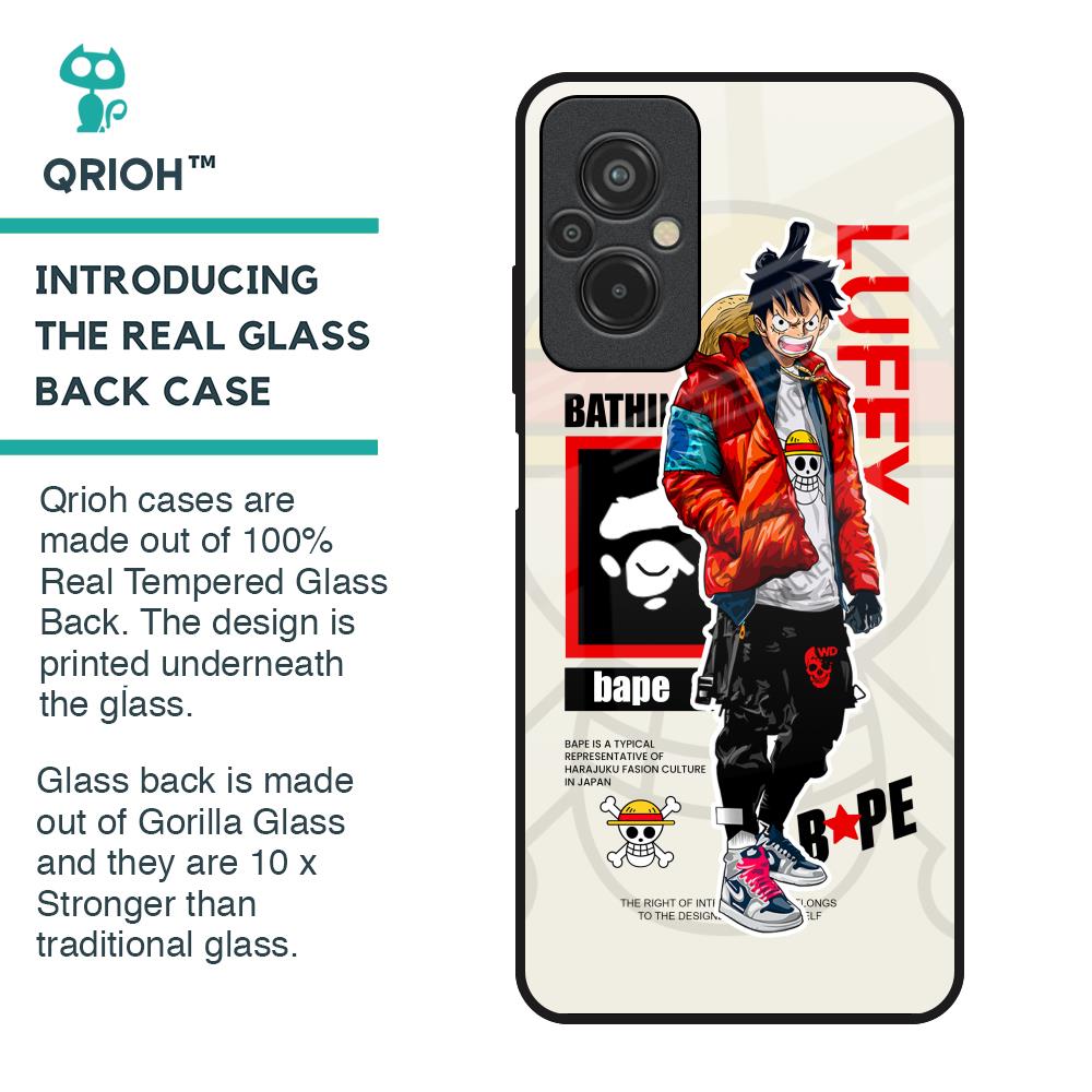 Bape Luffy Glass Case for Redmi 11 Prime