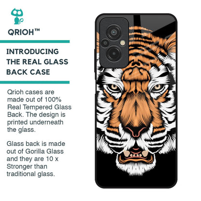 Angry Tiger Glass Case For Redmi 11 Prime