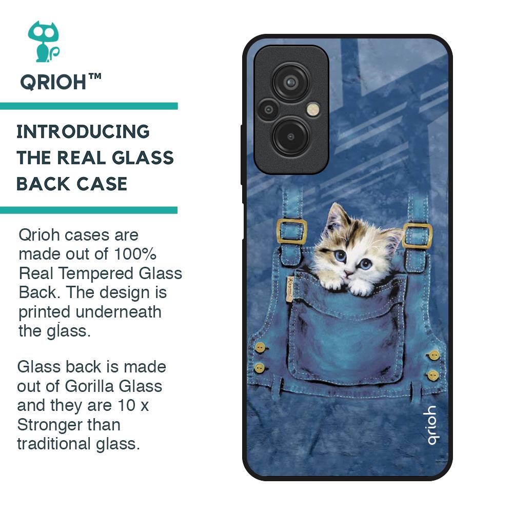 Kitty In Pocket Glass Case For Redmi 11 Prime