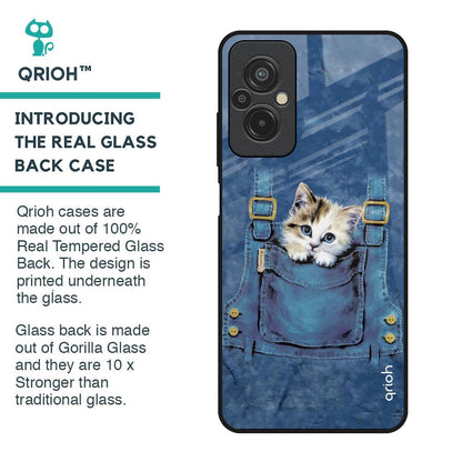 Kitty In Pocket Glass Case For Redmi 11 Prime