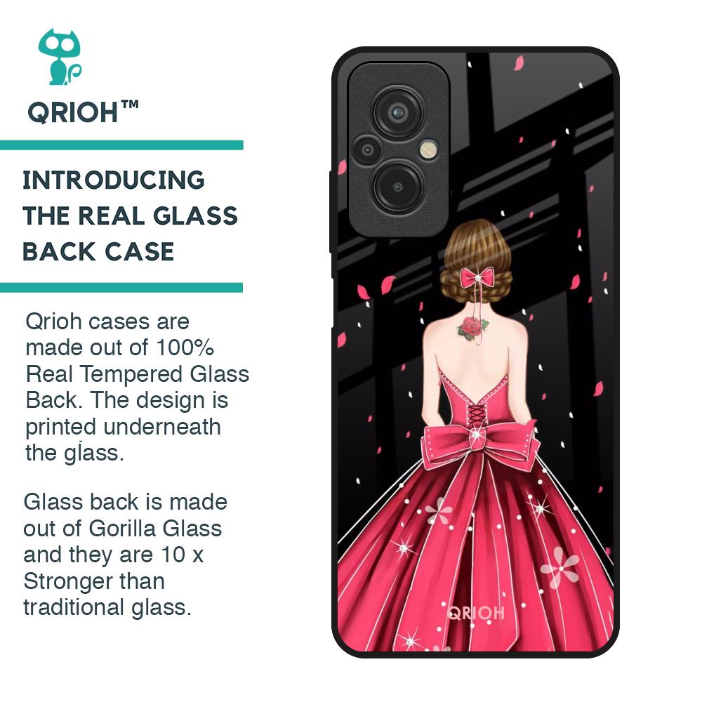 Fashion Princess Glass Case for Redmi 11 Prime