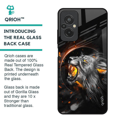 Aggressive Lion Glass Case for Redmi 11 Prime
