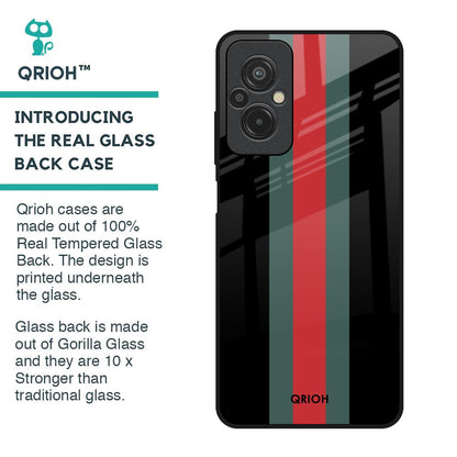Vertical Stripes Glass Case for Redmi 11 Prime