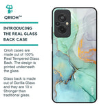 Green Marble Glass Case for Redmi 11 Prime