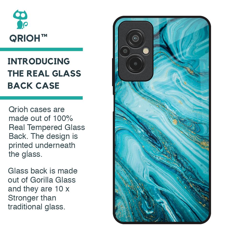 Ocean Marble Glass Case for Redmi 11 Prime