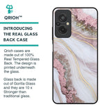 Pink & Gold Gllitter Marble Glass Case for Redmi 11 Prime